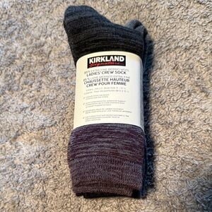 Kirkland Signature Ladies Crew Socks in Gray, Black, Beige and Plum